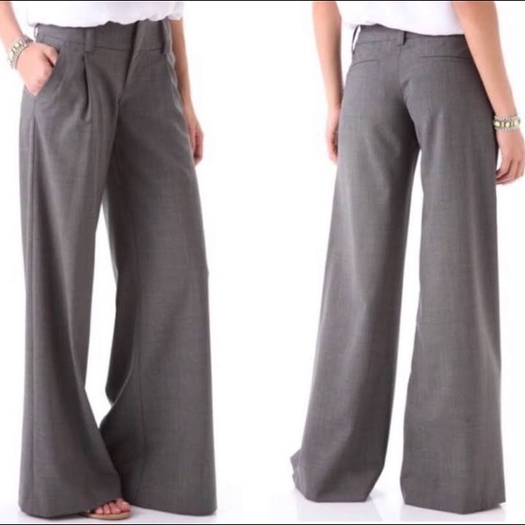 Alice + Olivia Pants - COPY - Alice + Olivia pleated wide leg trouser pants